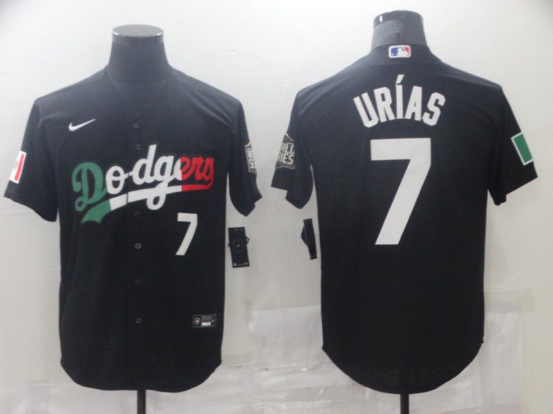 Men Los Angeles Dodgers 7 Urias Black Game 2021 Nike MLB Jerseys1